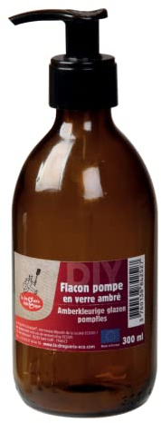 Flacon pompe - Verre ambré - 300 ml