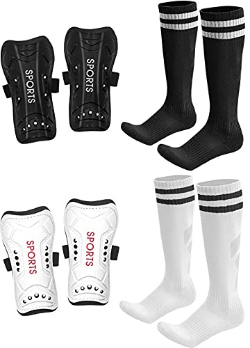 AIMISICAR Toddler Kids Youth Soccer Shin Guards and Socks for Boys & Girls (Age 3-5,6-8,8-12,10-14) | Lightweight Breathable Shin Pads & Soccer Socks Combo for Football Games & Training
