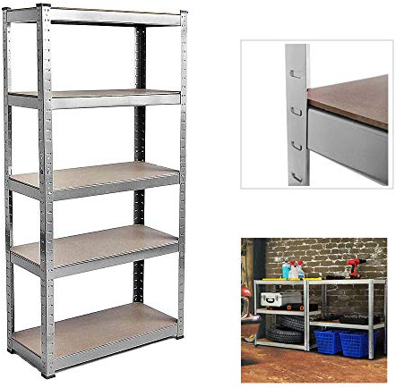 Steckregal Lagerregal 170x75x30cm Schwerlastregal Regal Garagenregal Kellerregal Werkstattregal Werkbank Verzinkt 875kg Tragkraft