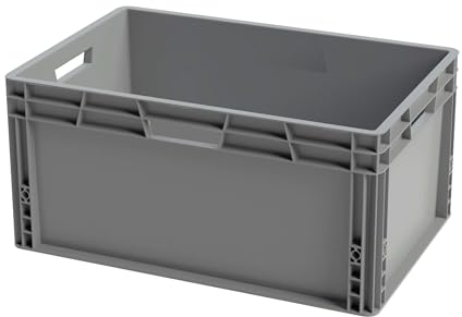 Recycled Plastic ECO Euro Plastic Stacking Industrial Storage Containers Boxes Crates! (55 Litre - 60 x 40 x 29cm)