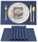 ARTAND Platzsets Abwaschbar 6er Set Vinyl Tischsets für Esstisch Küchen Platzset Dauerhaft PlatzdeckenTischzubehör -6er Set, 02 Marine Blau