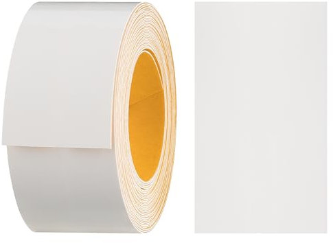 haggiy Melaminkanten-Band selbstklebend 40mm x 5m I Sicherer Halt ohne Bügeln durch Acrylkleber I Kantenumleimer, Furnier für Regalbretter/Holzplatten (Weiß-glanz)