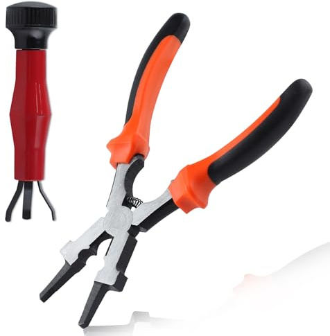 LEONTOOL 7-Inch MIG Welding Pliers with MIG Nozzle Reamer, MIG Nozzle Cleaner Wire Cutter Flat Face Hammer MIG Pliers Multi-Function Welding Pliers Welding Tools for Welding, Workshop and Home Use