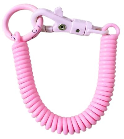 bnsggl Porte-clés spirale extensible porte-clés bobine à ressort rétractable porte-clés extensible porte-clés élastique rétractable