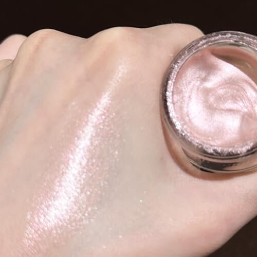 KARLOR Flüssig Highlighter Augen Glitzer, Cremig Lidschatten Mit Schimmer Gesicht Makeup Perlmutt Glitzer Cremige Glitter Flüssiger Schimmer Wange（01#）