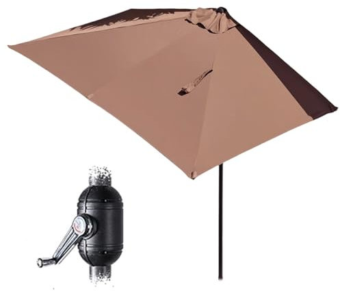 IMUNKT Demi Parasol De Balcon Rectangulaire Parasol Mural De Extérieur avec Manivelle Portable Parasol De Marché Protection UV 250x130cm(Coffee)