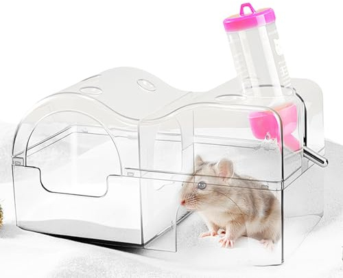 Hamster-Badesand – Hamster-Badewanne, Kleintierhaus, Lebensraum, Käfigschale, Haustierzubehör für Chinchilla, Meerschweinchen, Rennmaus, Mäuse, Zwerge