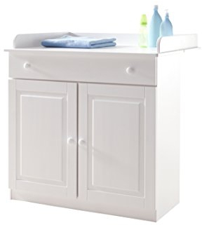 TiCAA Baby Wickelkommode Adam Kiefer Weiß