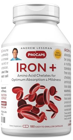 Andrew Lessman ProCaps Iron Plus 18mg Chelated Iron 180 Capsules