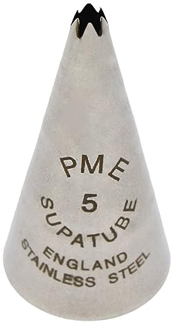 PME ST5 Bocchetta Decorativa Professionale, Acciaio Inossidabile, Argento, 1.72 x 1.72 x 3.45 cm
