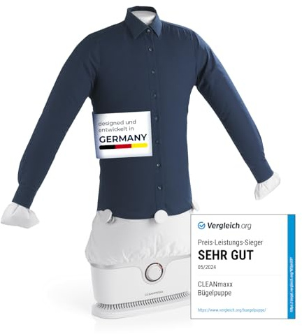 CLEANmaxx fer à repasser automatique pour chemises | Séche et lisse les chemises et chemisiers et remplace le fer à repasser ou la station de repassage | Également pour rafraîchir vos vêtements
