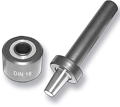 Rundösen Ø 16 mm Stahl galvanisch verzinkt Locheisen Ösen Einschlagstempel Lochungsunterlage (Einschlagstempel)