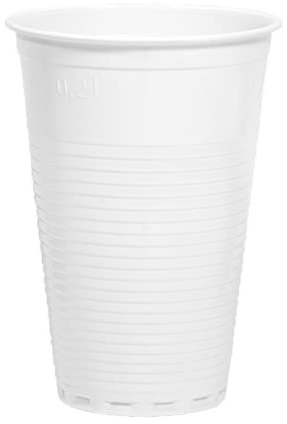 Plastikbecher 0,2 Liter weiß Partybecher aus Kunststoff Trinkbecher, 0,2 l Ausschankbecher Partybecher aus Kunststoff, Ideal für Feste, wie Geburtstage, Hygienebereiche (3000)
