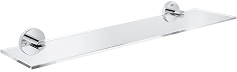GROHE Start - Glasablage (Stichmaß 380mm, Material: Glas/Metall, verdeckte Befestigung, langlebig),chrom, 41202000