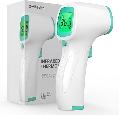 Non Contact Forehead Thermometer for Adults and Kids, Digital No-Touch Infrared Thermometer Temperature Gun for Baby ，3 Color Fever Alarm Accurate Reading 1s Fast Accurate Reading