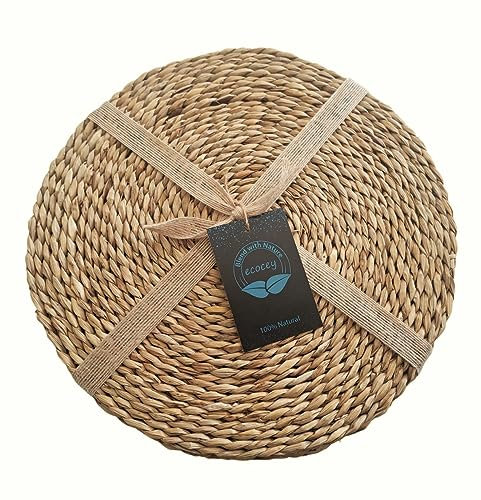 ECOCEY Handmade Natural Table Placemats, Coasters - ideal for kitchen, Dining Table or Home Deco (6, 30cm)