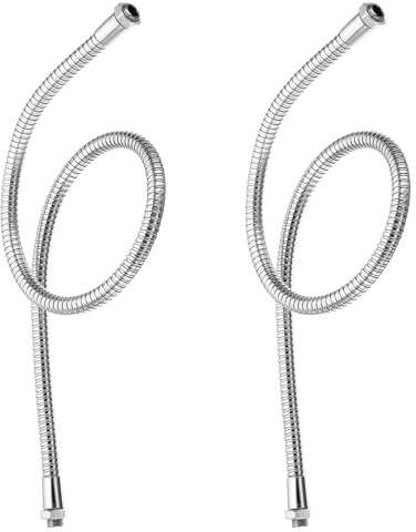PATIKIL 23,6 tum universell svanhalsslang, 2 st M10 till M8 fin gänga metall positioneringsslang flexibel armrörsförlängning för lampa, gör-det-själv-utrustning, silverton