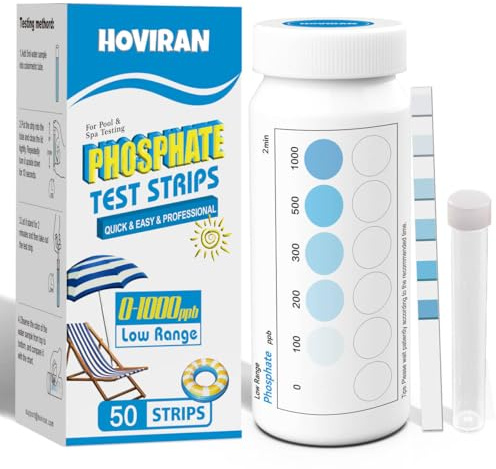 Kit per test fosfati per piscina, 50 ct, con tubo colorimetrico | Strisce reattive fosfato per vasca idromassaggio e piscina, test dell'acqua veloce e affidabile