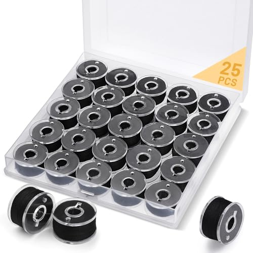 25 PCS Bobbin Thread Sewing Bobbins Black Sewing Machine Thread