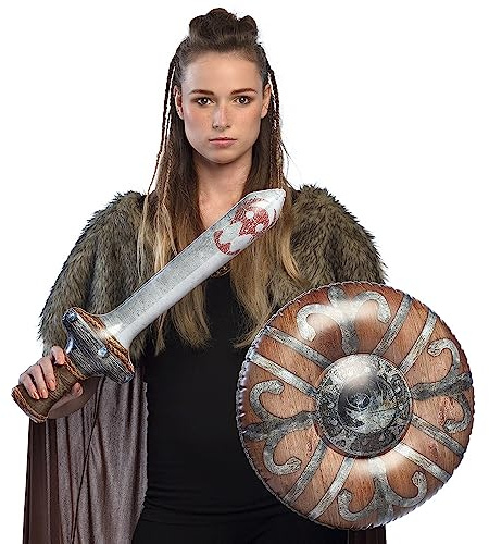 Boland 43996 - Épée et bouclier gonflables, 58 cm et 45 cm, Jouets aquatiques, Décoration de fête pour piscine et fête à thème, Accessoires pour déguisements de carnaval (Lot de 2)