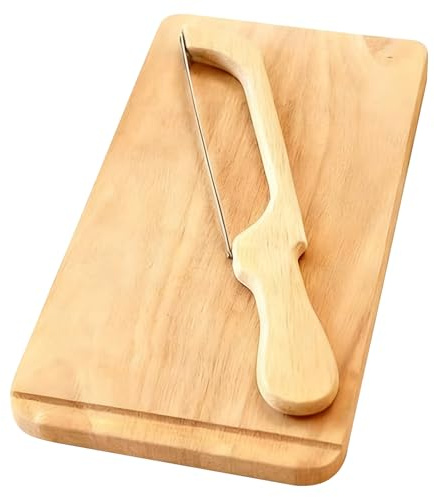 Generisch Cortador de pan, herramienta de corte de doble cara, tabla de cortar para pan con cuchillo de cortar, para desayuno, panadería, hogar, cocina, restaurante, apartamento