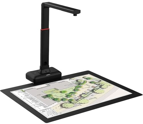 BEESOM Escaner Doble Cara Libros, Escáner Vertical Documentos, 23 MP Cámara de Escaneo, OCR Rápido 1s/Página, Escaneo A4/A3, Compatible con Mac y Windows, Portátil