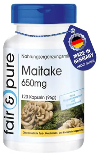 Fair & Pure® - Maitake 650mg - Polvere in capsule - Vegan - Grifola Frondosa - 120 Capsule
