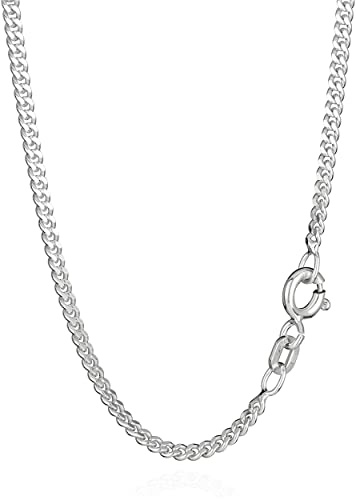 NKlaus kedja silver 925 – sterlingsilver män och kvinnor – högkvalitativ pansarkedja – 2,10 mm bred