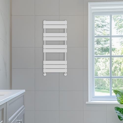 NRG 1000 x 450mm Designer Flat Panel Heated Towel Rail Radiator Chrome