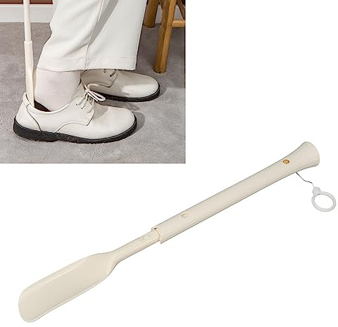 Calzador de Mango Largo, Calzador Retráctil, Calzador de Plástico, Ayudante Plegable Portátil, Agarre Cómodo, Calzador Largo, Calzador Telescópico para Ponerse y Quitarse las Botas
