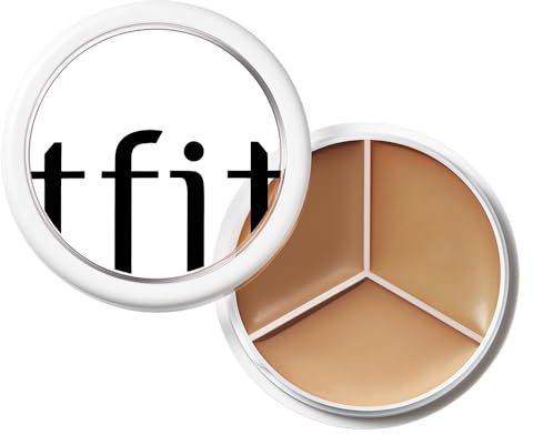 TFIT Paleta de correctores Cover Up Pro - Crema correctora de color de cobertura completa 3 en 1 (hidratante, 04 oscuro, 0,52 oz) para ojeras y manchas - Corrector de ojos de alta cobertura