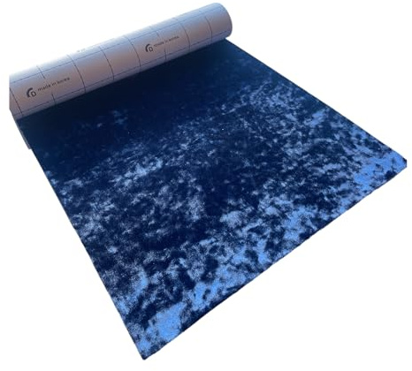 JNK NETWORKS Crushed Velvet Velour Fabric Wrap - Self Adhesive Film Sticker Decal Sheet for Car Interior Furniture Upholstery Drawer DIY Elastic Stretch Peel and Stick (Light Blue, 16X55 Inches)