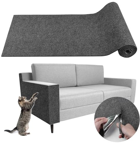 Tappeto tiragraffi per gatti adesivo protezione divano graffi gatto tappetino antigraffio divano (grigio scuro, 40×200cm)