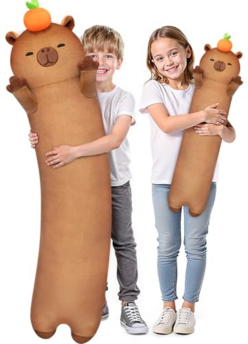 Mewaii Peluche Kawaii 50CM Capybara Almohada de Abrazando Juguetes de Animales Cojines Cumpleaños Regalo para Bebe Niños Niñas