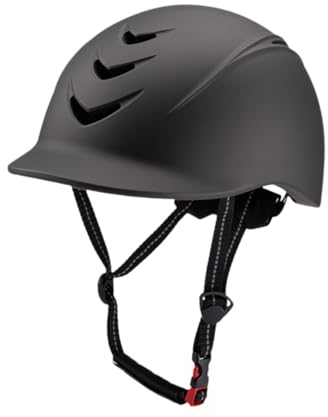 harayaa 1-teilig Reithelm, Verstellbarer Reithelm für Erwachsene, leichtes und belüftetes Schutzequipment, stoßfest, für Outdoor-Aktivitäten, 58-62 cm, metallic-grau