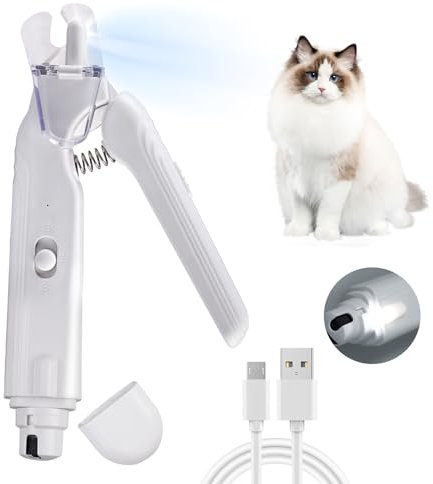 Sporgo Krallenschere für Hunde: Nagelknipser mit Led Licht für Hunde Katzen, 2 in 1 Nagelschere und Krallenschleifer, Krallenschneider für Hunde mit Nagelfeile, für Katzen und Kleine Mittlere Hunde