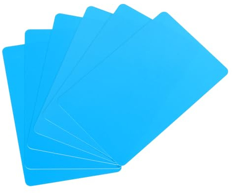 QUARKZMAN 30Pcs Tarjetas de PVC en Blanco, Color, Cr80 15 Mil Tarjetas de Plástico en Blanco Tarjeta de Identificación Impermeable para Tarjetas de Crédito, Impresora, Azul