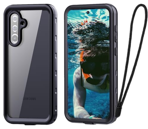 IP68CASE för Samsung Galaxy A36 5G vattentätt fodral med inbyggt skärmskydd dammtätt stötsäkert droppsäkert fodral, 360 graders helkropp robust utomhus undervattensskyddande telefonskal – svart