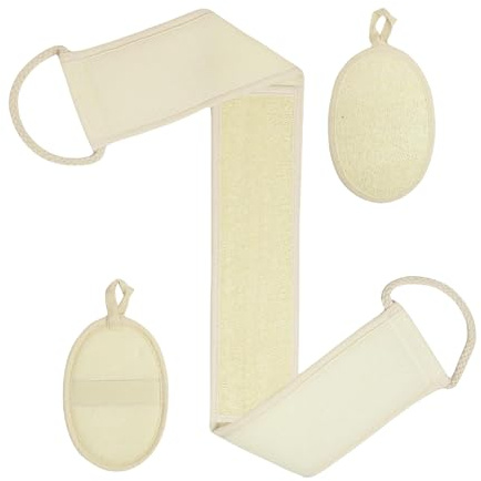 Esponja de lufa natural, esponja de ducha natural, extra suave, orgánica, lavable, texturizada, antideslizante, para exfoliación de espalda, ducha, cuidado facial, spa