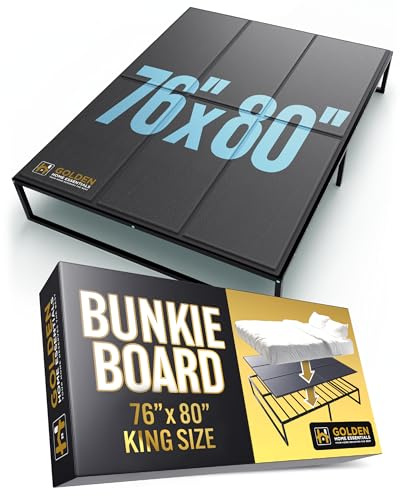 Golden Home Essentials Premium 10mm King Size Bunkie Board (76 x 80) – Slim Low-Profile Sagging Mattress Support – Quiet, Moisture-Resistant, Lightweight Bed Board for Platform & Slatted Frames