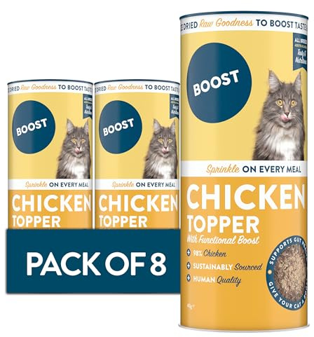 BOOST Freeze-Dried Chicken Cat Food Topper - Grain-Free, 8 x 40g