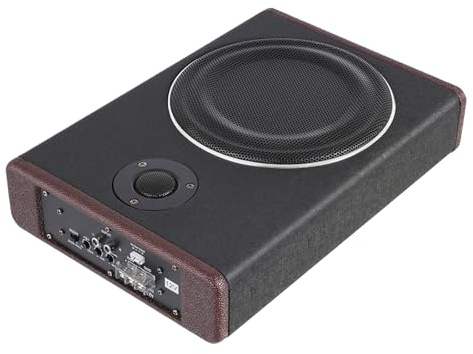 SICHENSH 8 tums subwoofer bil, subwoofer platt bil aktiv bashögtalare, 600 W 12 V undersäte subwoofer med dual-läge, hög kompatibilitet bil subwoofer för bil lastbil husbil