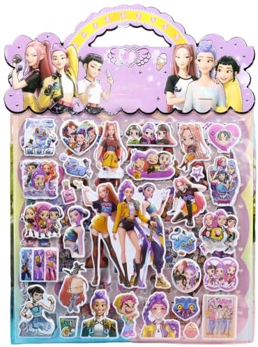 FEIFEI'S BOW Kids Cartoon Puffy Stickers,Girls Kpop Hunters, 3D Stickers Variety Pack, Party Favor for Kids, Waterproof Stickers Cute Capybara (Kpop（Random Colour）)