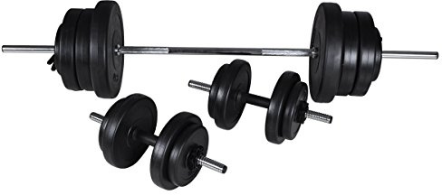 vidaXL Set Bilanciere con Manubri e Pesi 60,5 kg Allenamento Muscolare Fitness