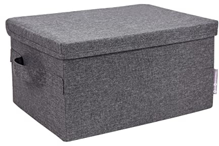 Bigso Box of Sweden Storage Box, Cardboard, Grey, 45 x 34 x 25 cm