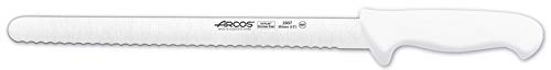 Arcos Serie 2900 - Caja 6 uds Cuchillo Pastelero Flexible - Hoja Serrada de Acero Inoxidable NITRUM de 300 mm - Mango inyectado en Polipropileno Color blanco (6 UDS)