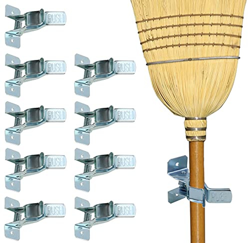 Harrier Hardware 10-Pack Wall-Mount Organizing Spring Clamps for Tools, Rakes and Brooms