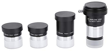 1.25 Plossl Premium Telescope Eyepiece Set, 4/10/25mm Plossl, 2X Lens w/ T Adapter, Multi-Coated, Pure Optical Glass