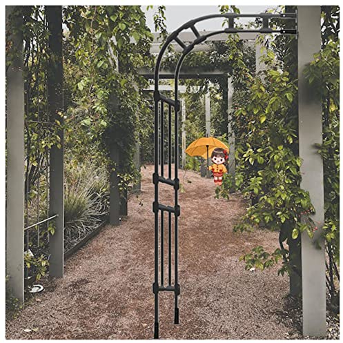 Halber Rosenbogen Aus Metall Wetterfest Rostfrei Torbogen Gartenbogen Rankgitter Rankhilfe Rankenbogen Verzinkt Halbbogen Rosengestell Für Verschiedene Kletterpflanzen 240cm Hoch (Color : Schwarz, S