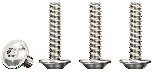 Drenky Vis à Tête Bombée avec Bride et Six Pans Creux,M5x25mm Vis à Métaux Acier Inoxydable A2 V2A Boulon à Tête Hexagonale pour Les Connexions Mécaniques,20 Pièces